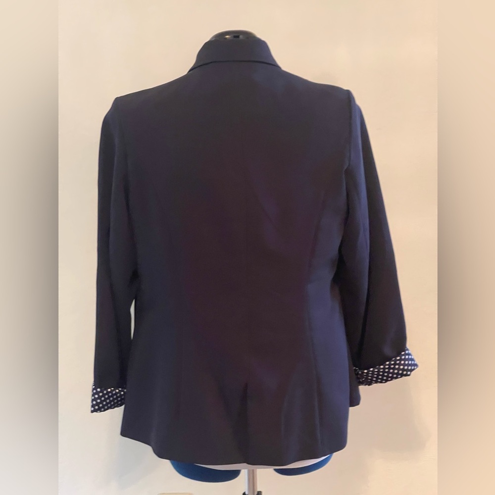 City Chic Navy Blazer with navy and white polka dot lining. Like new. - Picture 4 of 5
